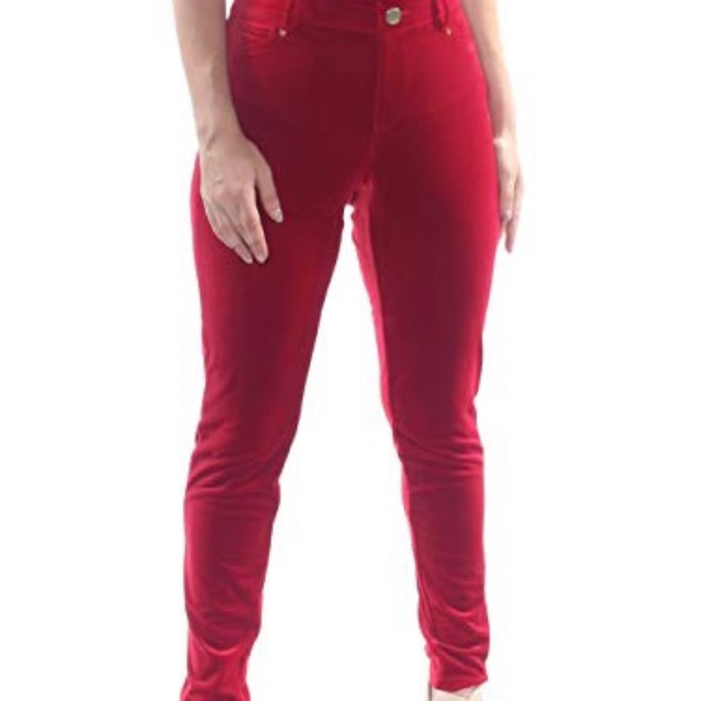 INC Velvet High-Rise Skinny Pants